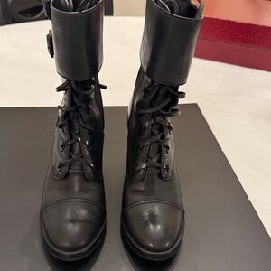 Tory Burch Black Lace-Up Women's Boots